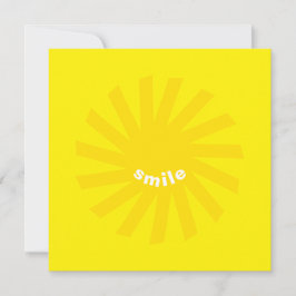 Sorria amarelo sol brilhante e alegre cartão alegr