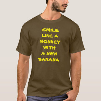 Sorria como um macaco com uma nova camiseta de ban