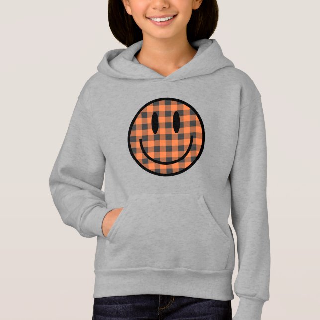 Sorria em Pumpkin Gingham Hoodie (Frente)