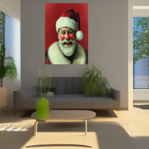 Sorrindo Papai Noel   AI Art Poster