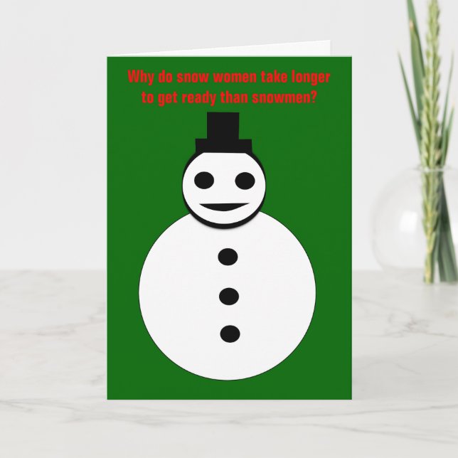 Sorriso de Natal Snowman Cartão Personalizado Engr (Frente)
