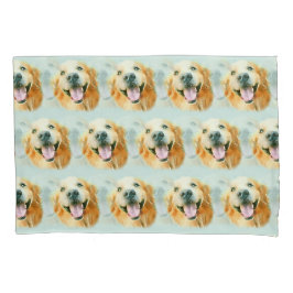 Sorriso de Ouro Retriever Cachorro em Aquarela