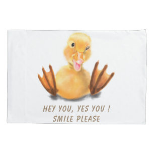 Sorriso de Piscar os olhos com Pato Amarelo Engra