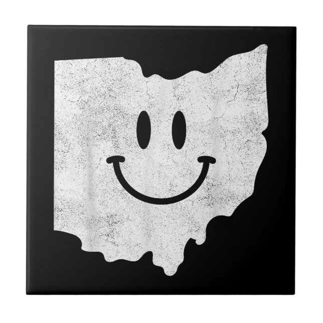 Sorriso em OH - Engraçado Rosto Feliz de Ohio (Frente)