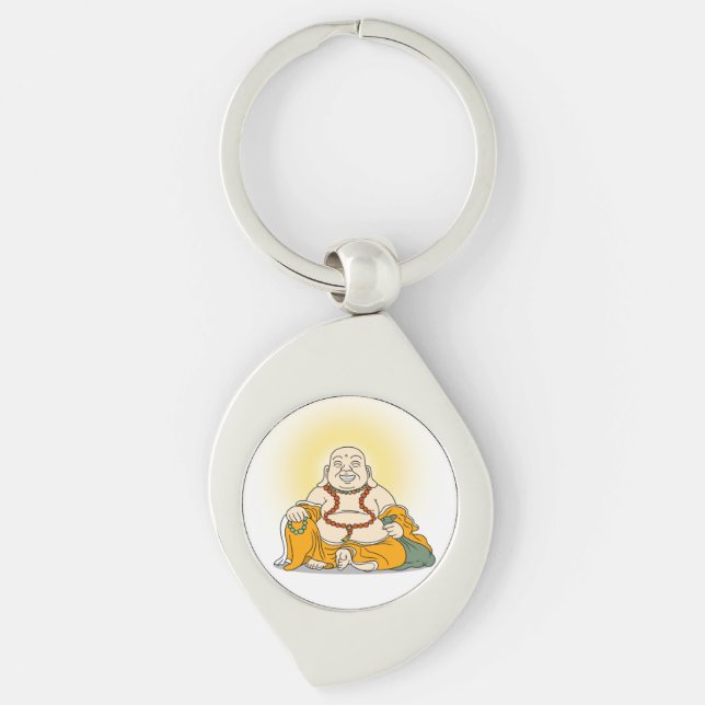Sorriso Maitreya Buddha Metal Chaveiro (Frente)