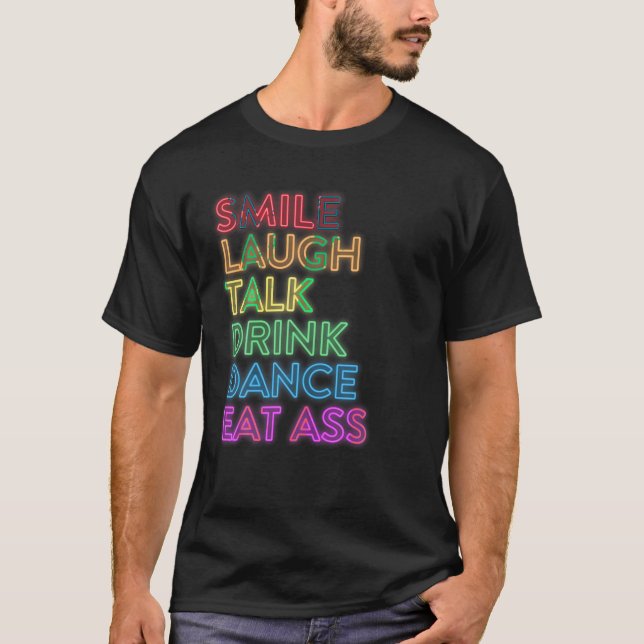 Sorriso Palavra Beba Dança LGBT Orgulho T Camisa (Frente)