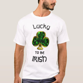 Sorte de ser irlandês Shamrock e camiseta Dourada 