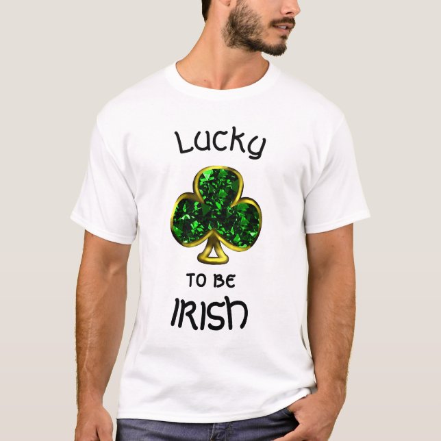 Sorte de ser irlandês Shamrock e camiseta Dourada  (Frente)
