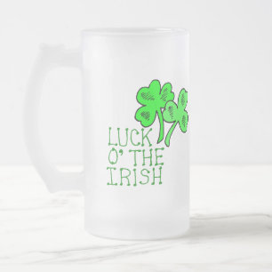Sorte do Trevo de Leprechaun Frosted Glass Stein
