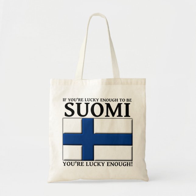 Sortudo o suficiente para ser bolsa tote finlandes (Frente)