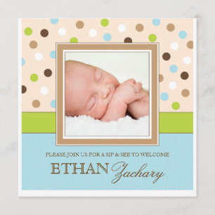Sorva e veja o convite de PolkaDot da foto do beb