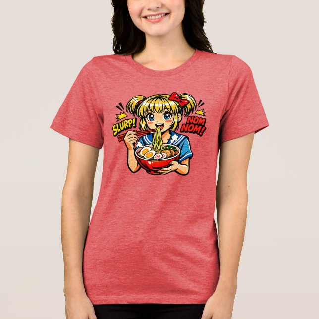 Sorva Garota de Anime Comendo Macarrão Ramen (Frente)