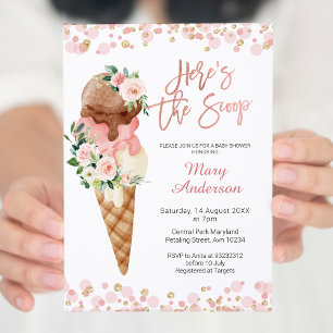 Sorvete Aqui está o Convite para Chás de fraldas S