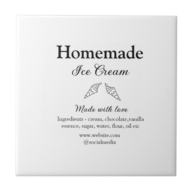 Sorvete caseiro adiciona ingredientes feitos com a (Frente)