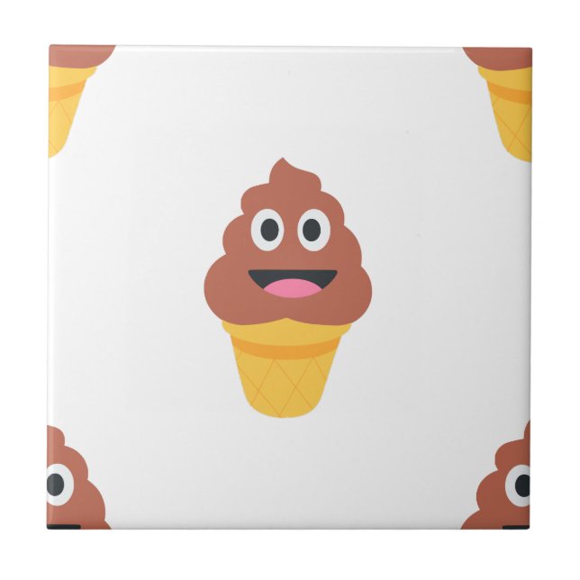sorvete cone poo emoji (Frente)