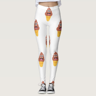 sorvete cone poo emoji leggings