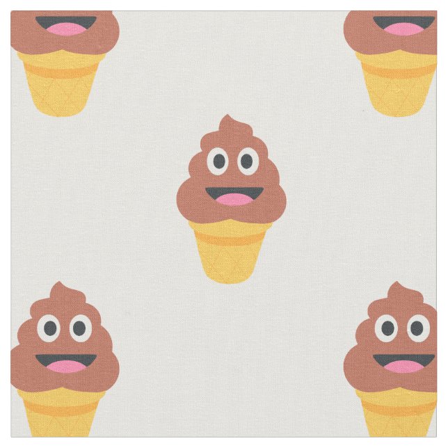 sorvete cone poo emoji tecido (Detalhe)