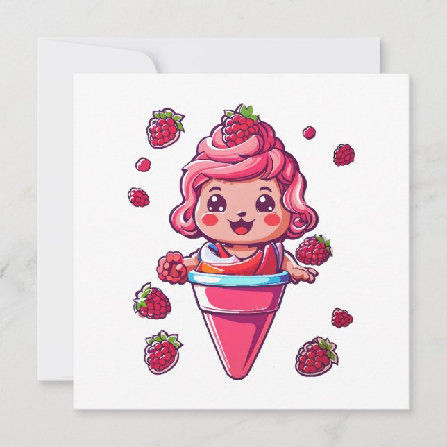Sorvete de framboesa Kawaii (Frente)