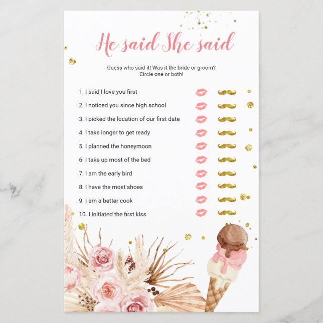 Sorvete de Grass de Pampas Ele disse que ela disse (Frente)