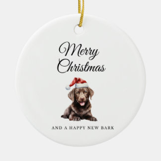Sorvete de Natal, Chocolate Lab, ornamento cerâmic
