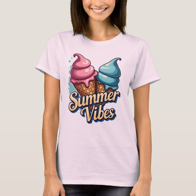 Sorvete de Verão Vibes - Camisa gráfica (Frente)