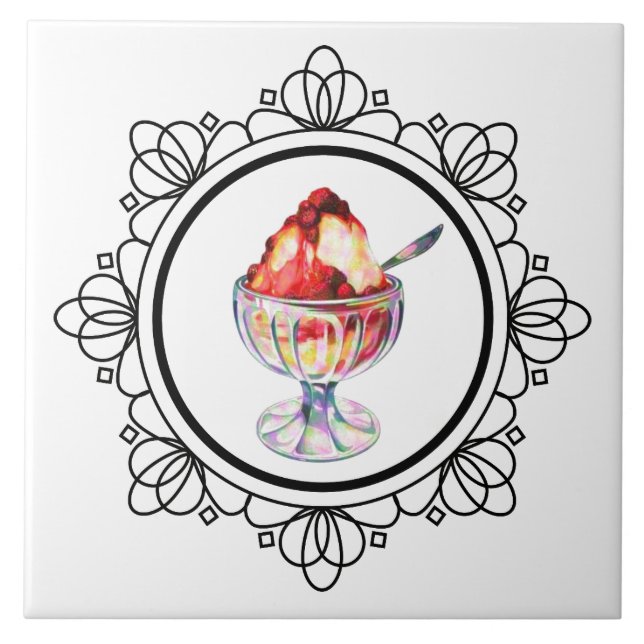 Sorvete de vindima preto vermelho branco (Frente)