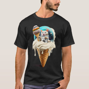 Sorvete do Astronauta Camisetas Gráficas Homens Me