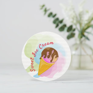 Sorvete doce colorido em um cone