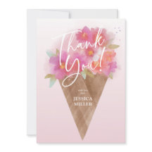 Sorvete Floral Cone Cartões de agradecimentos Plan