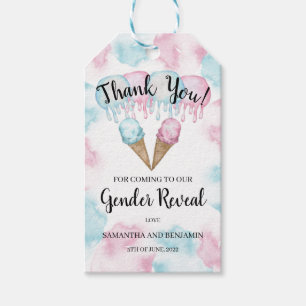 Sorvete gênero revela etiqueta de favor. etiqueta 