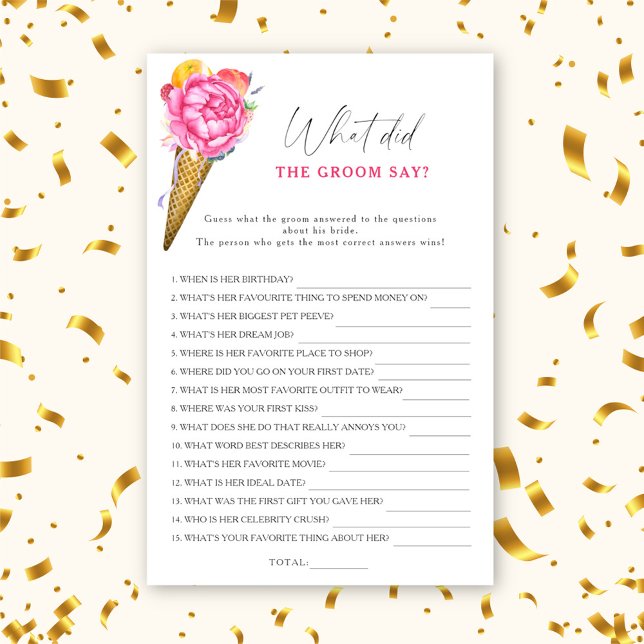 Sorvete - O que disse o noivo jogo de noiva? (Criador carregado)