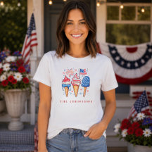 Sorvete Patriótico Moderno Camiseta Feminina Perso