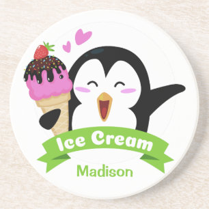 Sorvete Penguin nome personalizado porta copos san