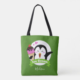 Sorvete Pinguim nome personalizado e bolsas colori