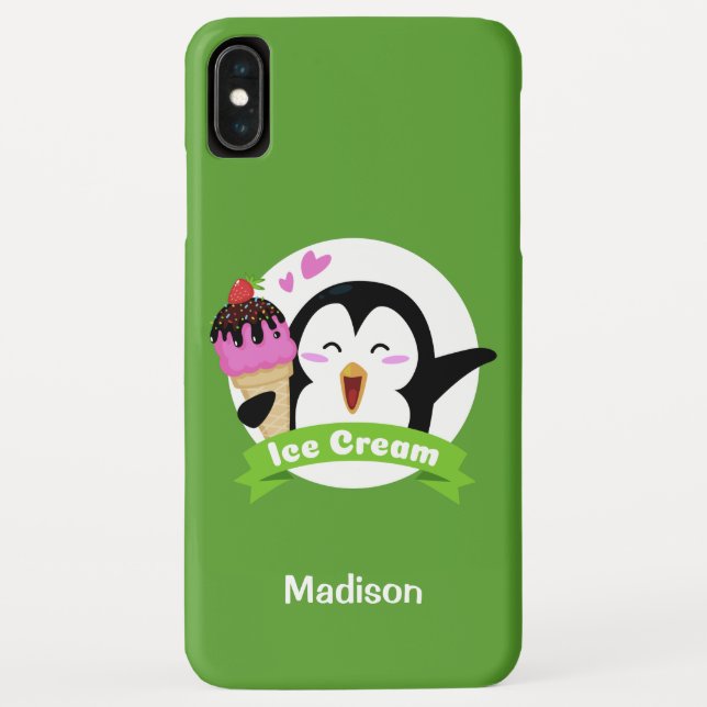 Sorvete Pinguim nome personalizado e capas de tele (Verso)