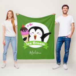 Sorvete Pinguim nome personalizado e cobertores de
