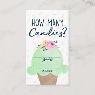 Sorvete Quantas Candies Jogue Adivinha Cartões