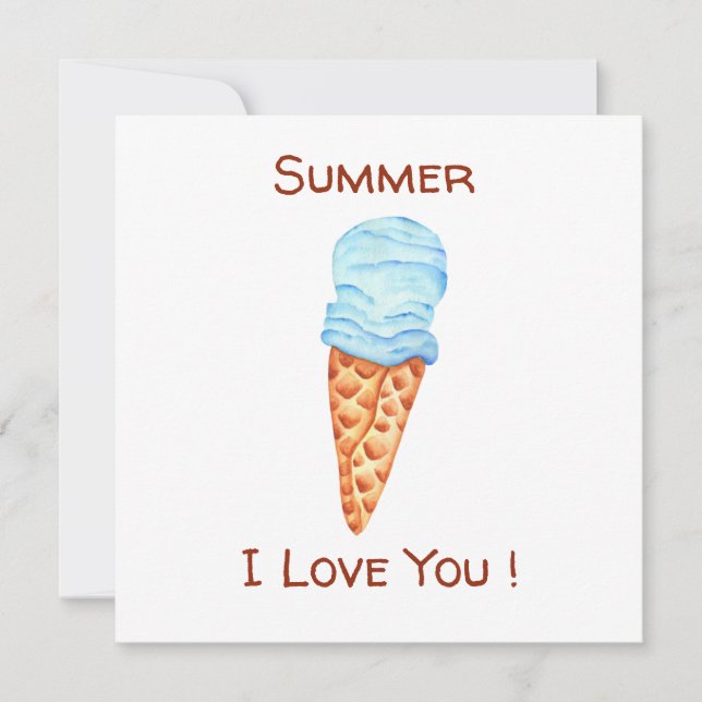 Sorvete Romântico Eu Amo Vocês Cartões-postais (Frente)