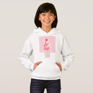 Sorvete rosa estético Hoodie 01