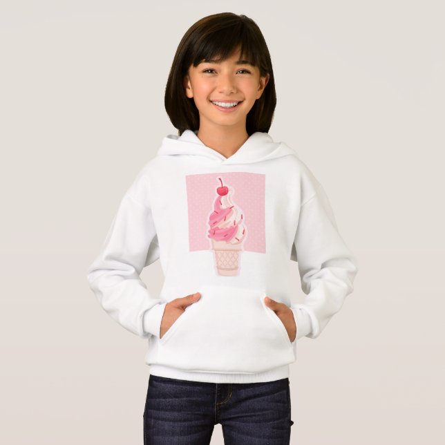 Sorvete rosa estético Hoodie 01 (Frente Completa)