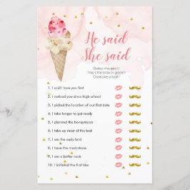 Sorvete rosa-pente Ele disse que ela disse Cartão 