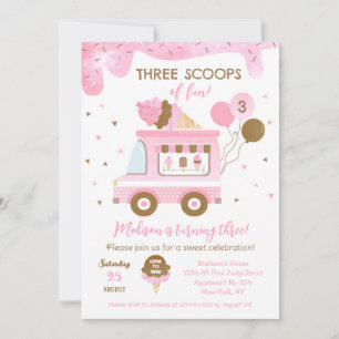 Sorvete Três Terceiro Terceiro Convites de Anivers