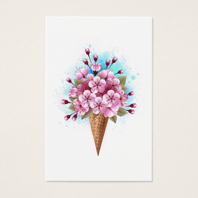Sorvete Waffle Rosa Sakura Cone (Frente)