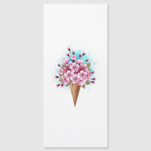Sorvete Waffle Rosa Sakura Cone (Frente)