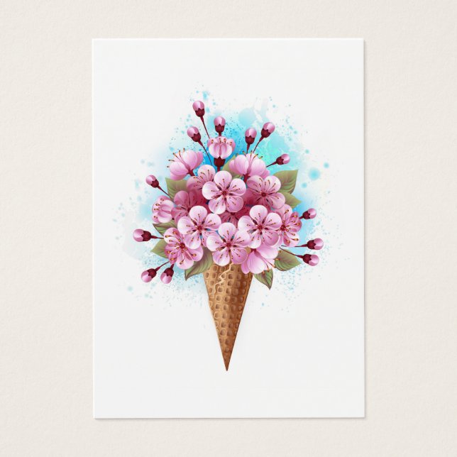 Sorvete Waffle Rosa Sakura Cone (Frente)