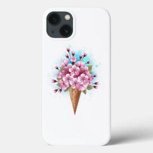 Sorvete Waffle Rosa Sakura Cone