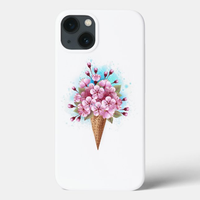 Sorvete Waffle Rosa Sakura Cone (Verso)
