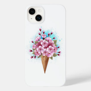 Sorvete Waffle Rosa Sakura Cone