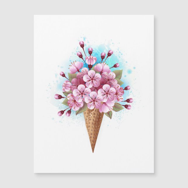 Sorvete Waffle Rosa Sakura Cone (Frente)