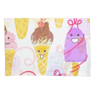 Sorvetes Kawaii, um padrão bonito e perfeito.
